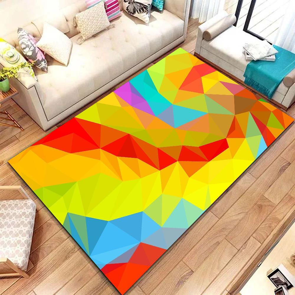 1 Stück Bunte Geometrische Block Badezimmer Saugfähige Matten Rutschfeste Matten Heimdekor Zubehör Teppiche Heim Küche Bodenmatten