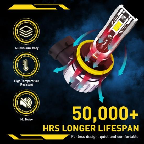H11 H9 LED Headlight Conversion Kit High/Low Beam Bulb Super Bright 6500K White