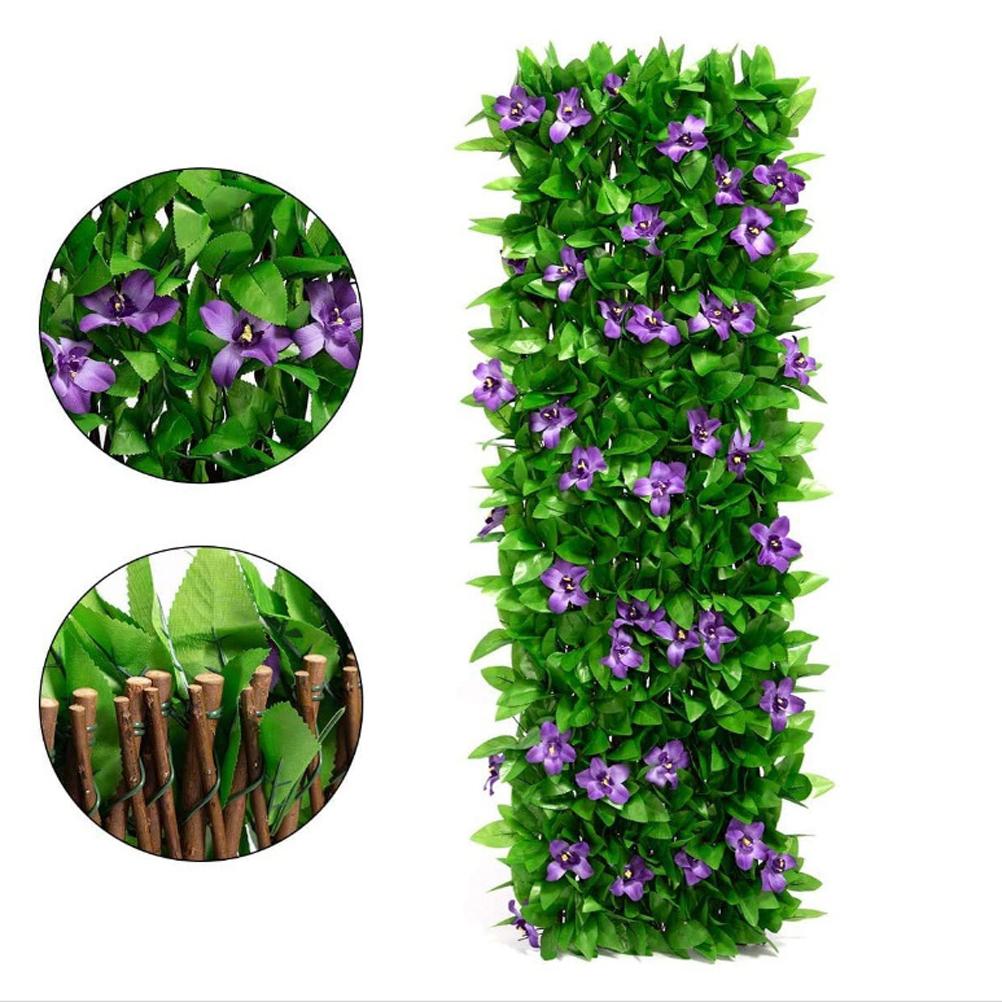 Expandable  Fence Simulation Plant Fence Screen for Outdoor Balcony Wall Decor