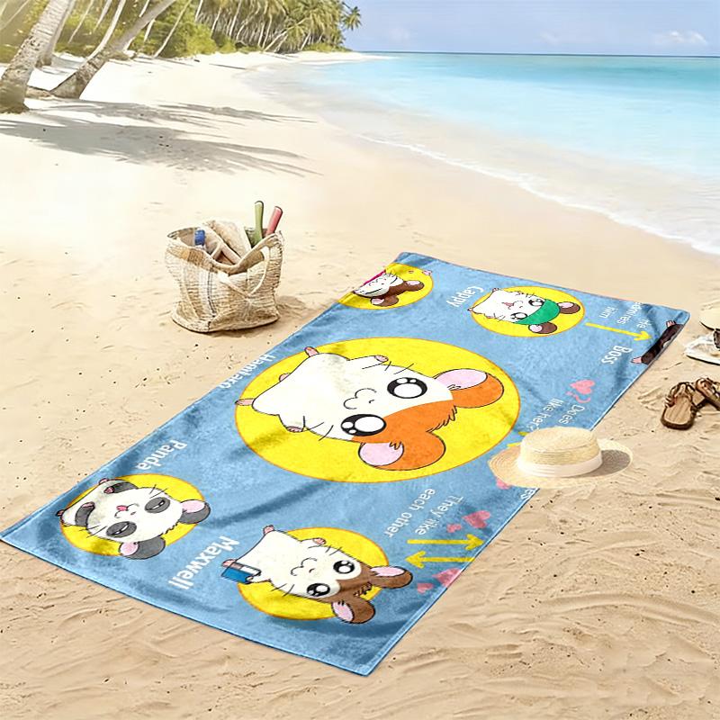 Hamtaro2 Print Beach Towel, Large Soft Quick Dry Towel for Beach Camping Swimming