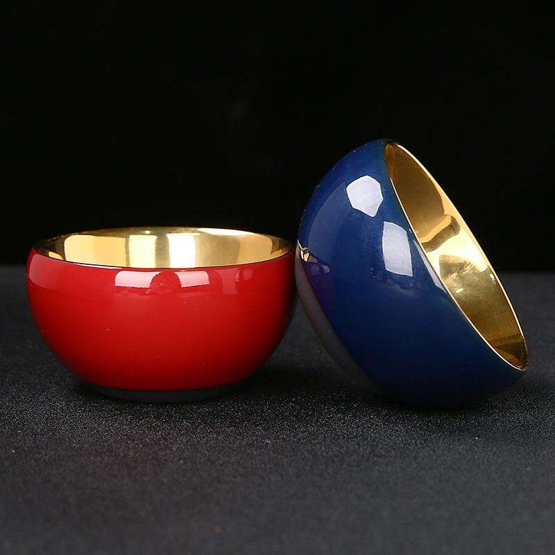 24K Plated Jian Zhan Master Ceramic Kung Fu Set Golden Ox Tea Gold Personal Cup Can Be Nurtured