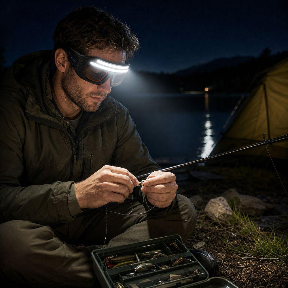 Wide Beam Headlamp Rechargeable Wearable LED Headlight New Eyewear Headlamp Construction Work
