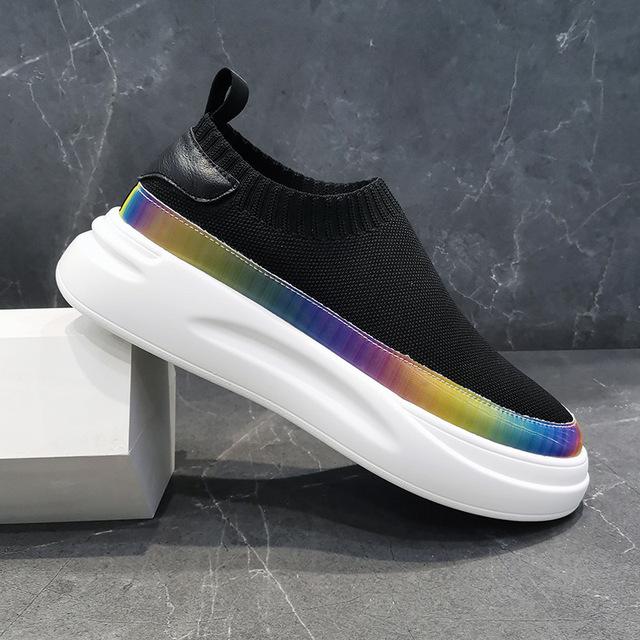 Fashion High-quality Hightop Socks Shoes Men Summer New Style Knitted Soft Sole Men Shoes Breathable Allmatch Trend Casual Shoes