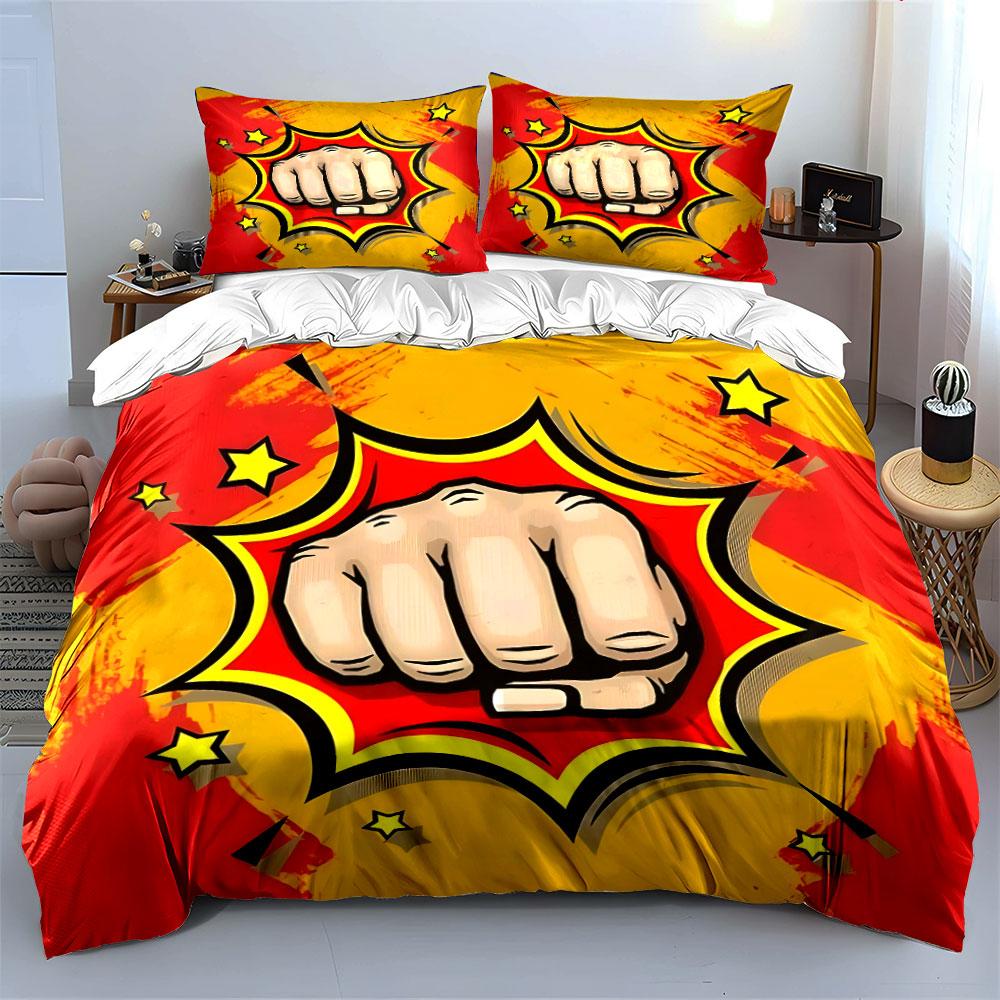 Comic Style Decor Poster Set Soft Comfortable Duvet Cover Bedding Set Included 1*Duvet Cover & 2*Pillowcases, Gift