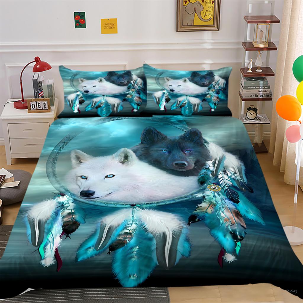 Bedding Set Cover Lion Dog Cat Comforter Duvet Cover Set Bedroom Decor Pillowcase