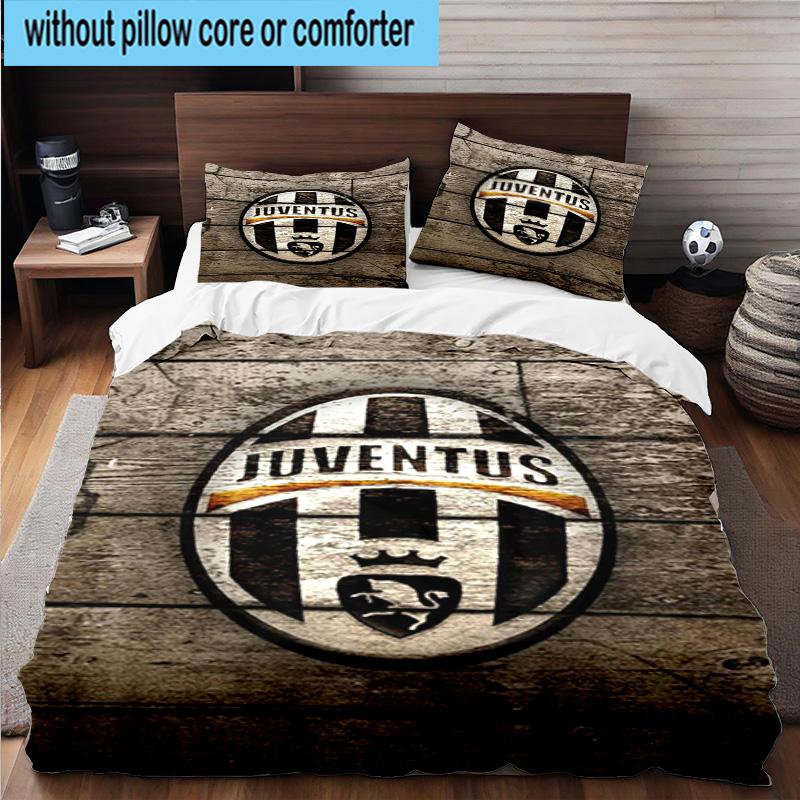 Set Biancheria da Letto Stampato 3 Pezzi Juventus Football Club Chiusura Copripiumino Include 1 Copripiumino & 2 Federe Set Biancheria da Letto Decorazioni per la Casa Regali