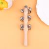 1Pc Wooden Hand Held Bell Jingle Bells Musical Bell Stick Discussion Musical Toy For Adult Ktv Party Kids Game Gift