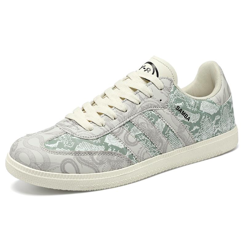 

High-quality men s vulcanized sports shoes, leather casual shoes, breathable running shoes, and women s tennis couple flat shoes 36 зелёный