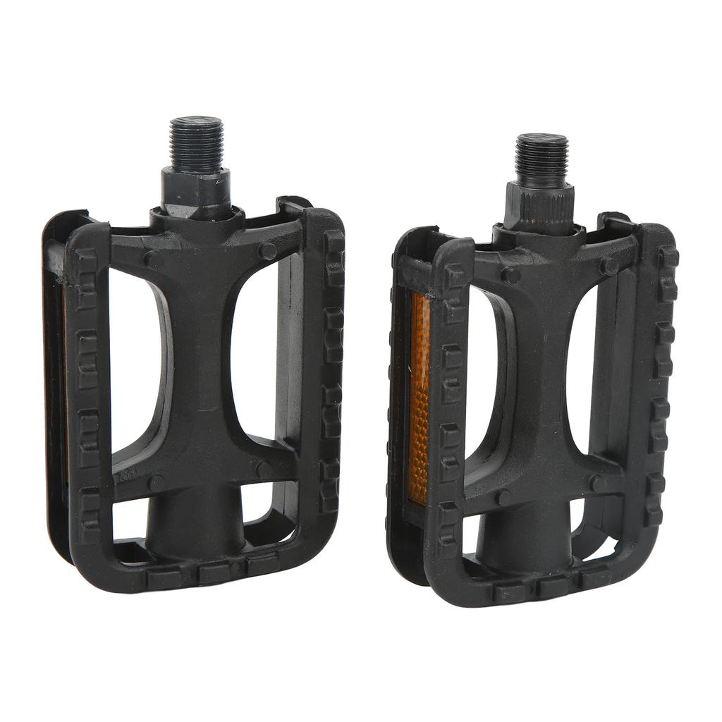 2Pcs Bike Foot Pedal with Reflective Stripe Non Slip Robust Plastic Mountain Road Bike Pedal Replacement
