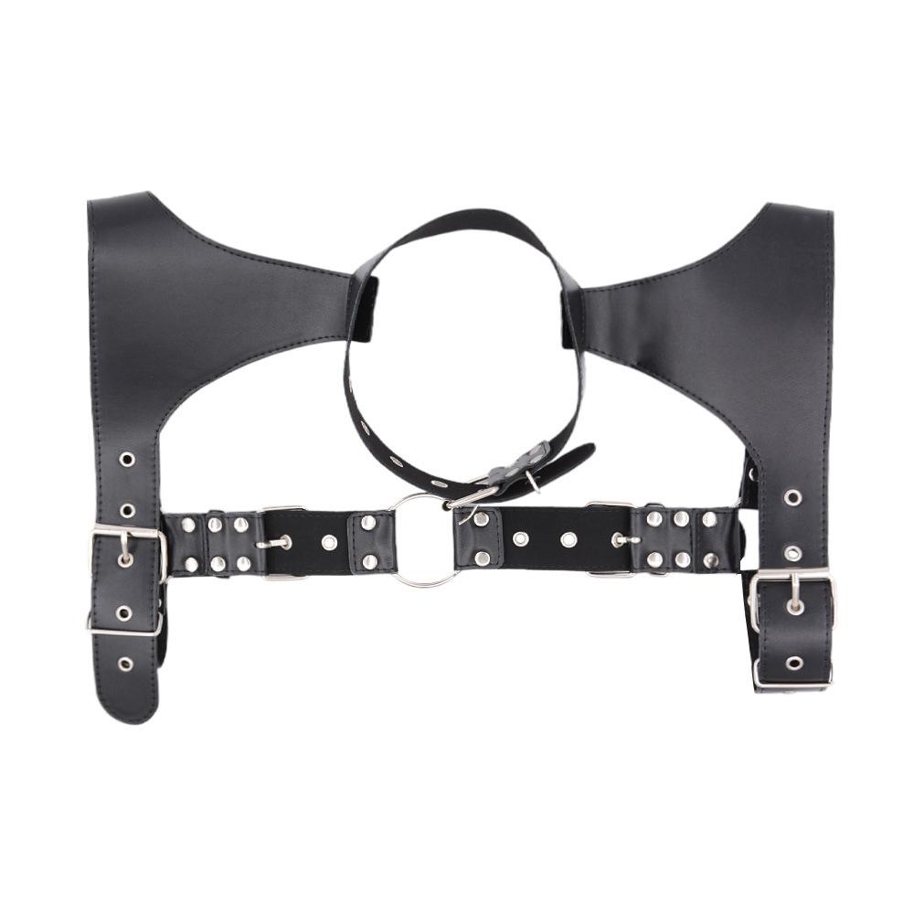 SM Cool Men's Clothes Binding Leather Sexy Clothes Stage Performance Toys Binding Clothing Armor