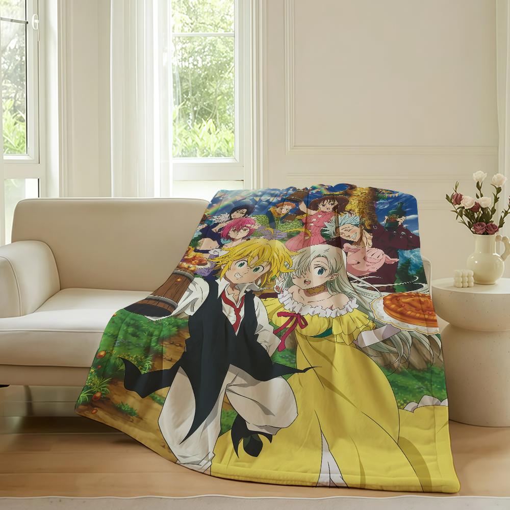 Adventure anime The Seven Deadly Sins Blanket For Sofa Office Bed Plane Travel Sleep Read Relax Camping Soft And Warm