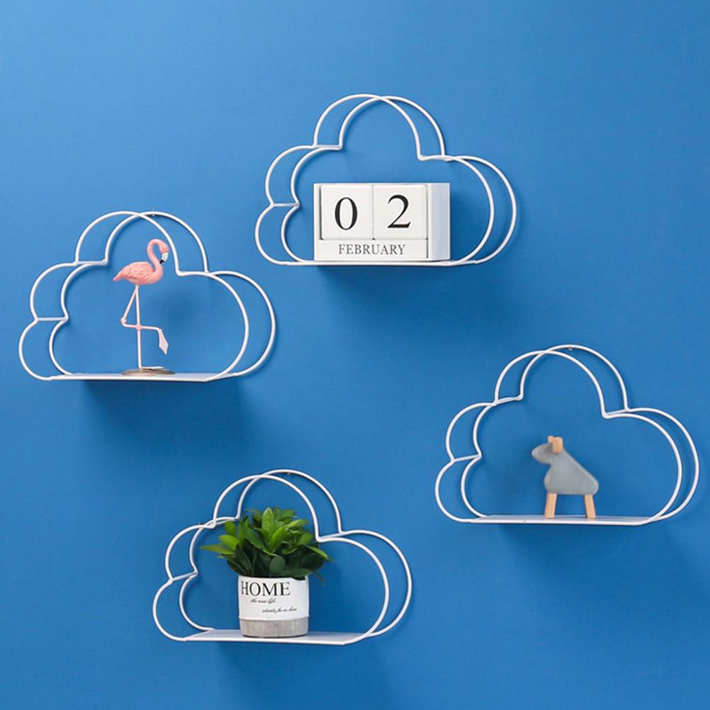 Nordic Iron Cloud Shape Decorative Shelf Potted Ornament Storage Holder Rack Shelves Wall Decoration