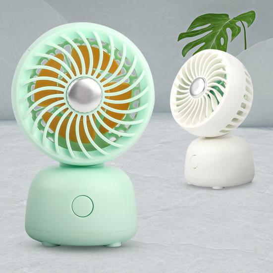 Desktop Small Fan Cartoon Animal Ear Shape USB Powered Bedroom Desk Fan Adjustable Wind Speeds Anti-Slip Base Fan