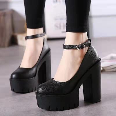 2028 Super-High-Heel Damenschuhe Bühnenmodell Einzelne Schuhe Dicker Absatz Arbeitsschuhe Laufstegschuhe Damen