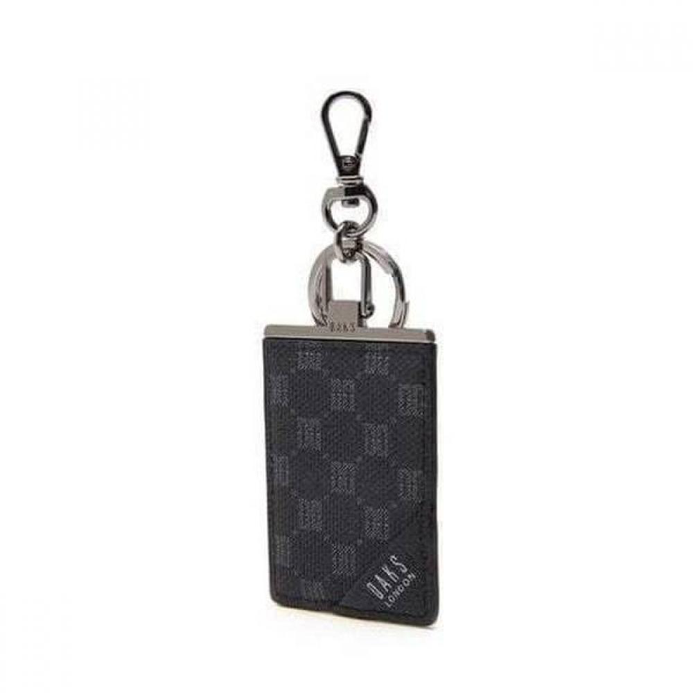 Daks Black Leather Dd Logo Keyring Single option