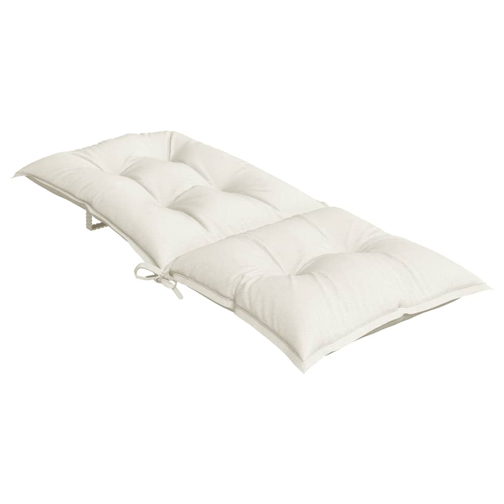 High Back Cushions 6 Pcs. Cream Melange 120 X 50 X 7 Cm Fabric