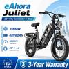 Bicicletă electrică EU Juliet, Motor 1000W 48V, Baterie 60Ah, Roți late 20*4.0 Inch, Frână hidraulică, Bicicletă electrică de munte E‑Bike