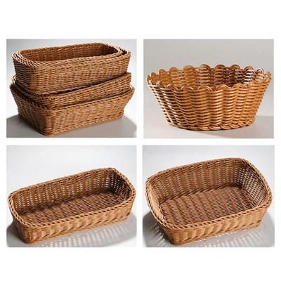 Dureté Osier Rotin Tissé Paniers de Service Tissés à la Main 10 Styles Panier Ménager pour Pain Fruits Légumes