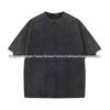 T-shirt unisex retrò in stile americano distressed in cotone pesante