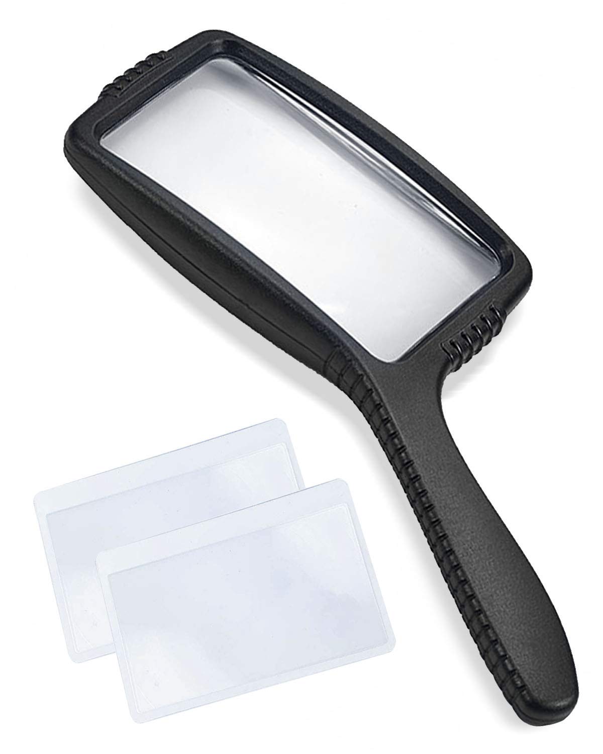 

MAGDEPO 3x Rectangular Handheld Magnifying Scratch and Impact 110mm Reading Magnifier with Large Horizontal Field of View Acrylic Suitable for and чорний