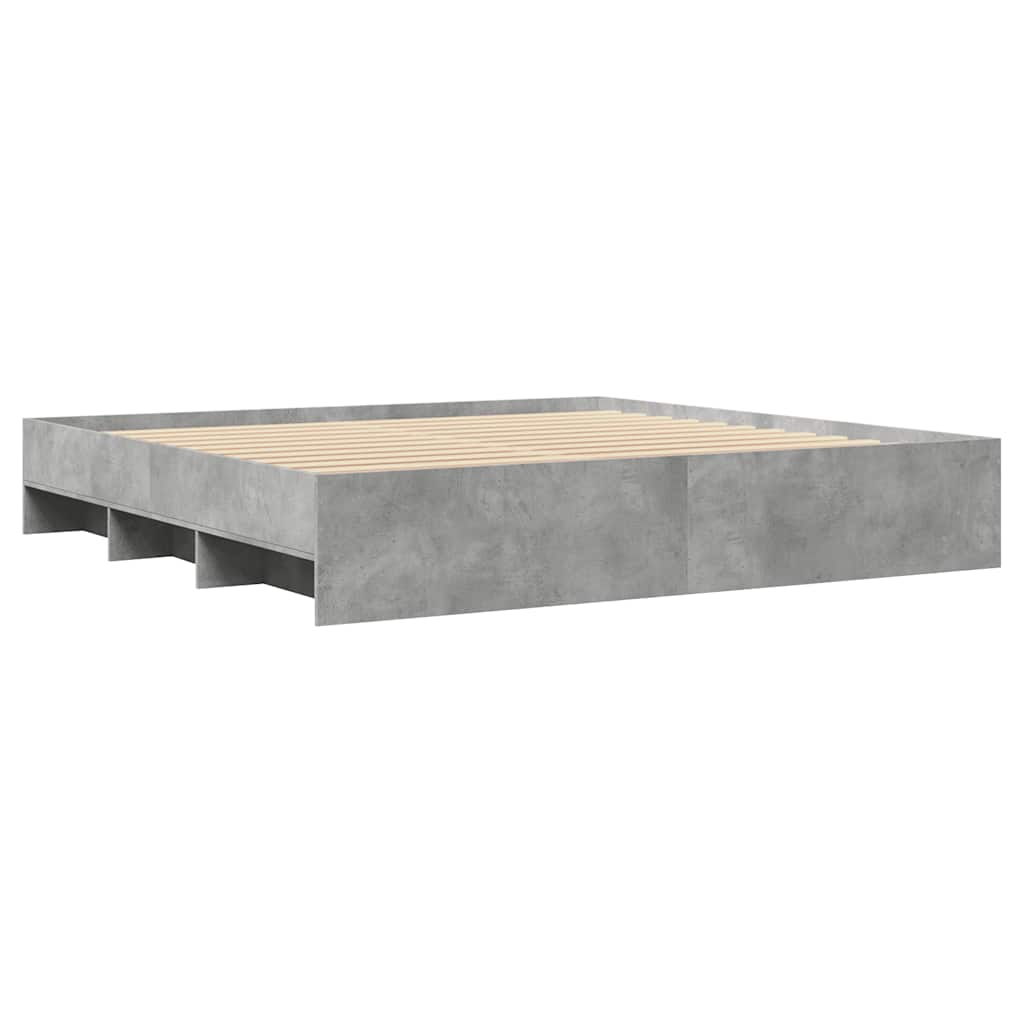 Bed Frame without Mattress Concrete Grey 180x200 cm Particleboard