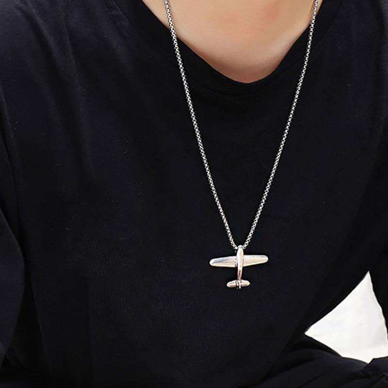 Hip Hop Avioane Colier Bărbați Femei Pandantiv Avion Moda Oțel inoxidabil Bijuterii Bijuterii Charmsweater Pandantiv Lanț Cadouri