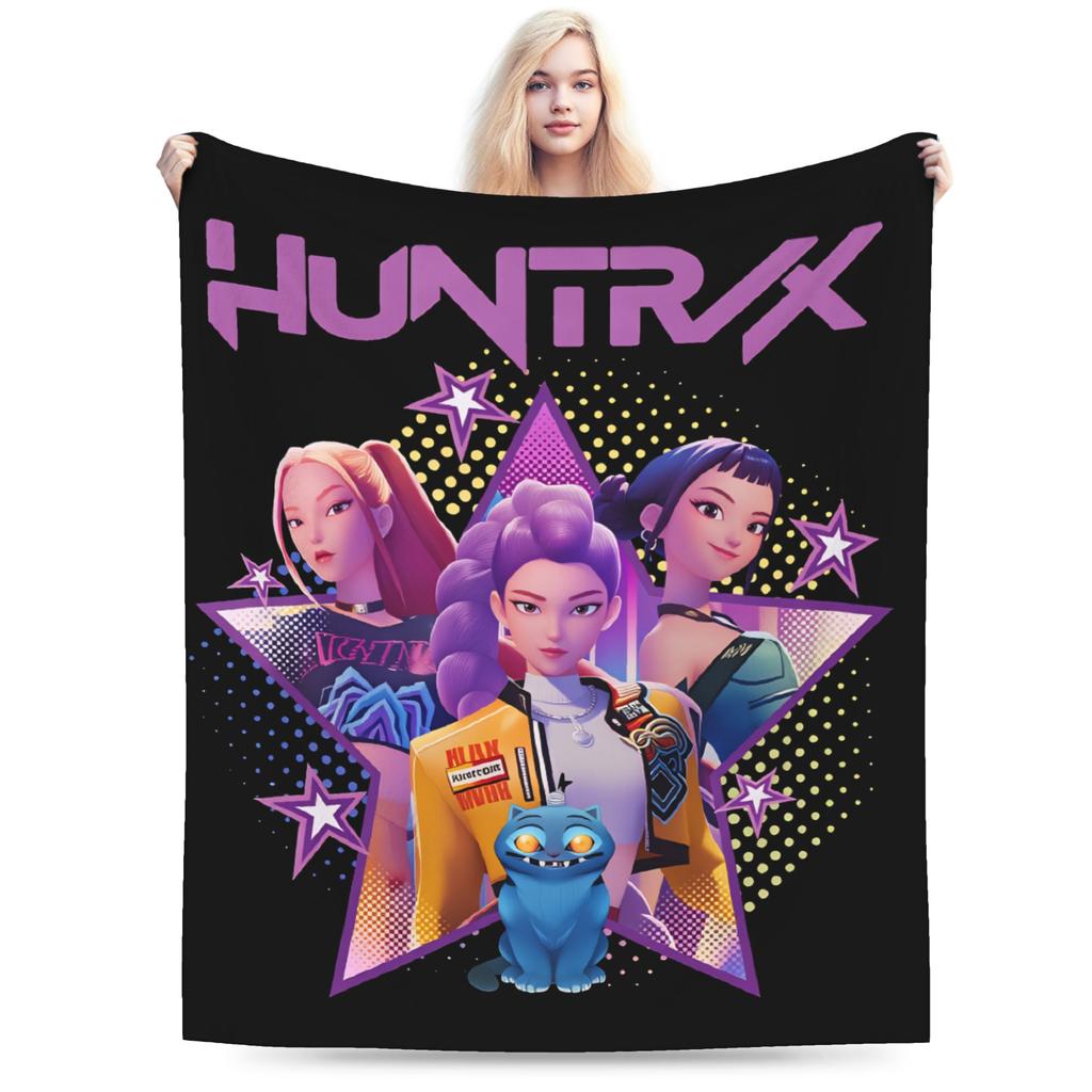 Kpop-inspired Flannel Blanket Winter Warm Soft Throw Blanket for Children Bedroom Comfortable Bedspread Sofa Bed Cover