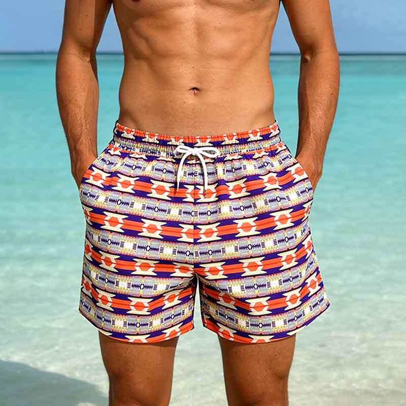 2026 Summer Men s 3D Beach Shorts - Casual Five-Point Pants M красный