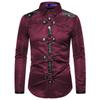 2020 New Men's Shirt Gothic Style Rivet Casual Long Sleeve Shirt Men's Costume