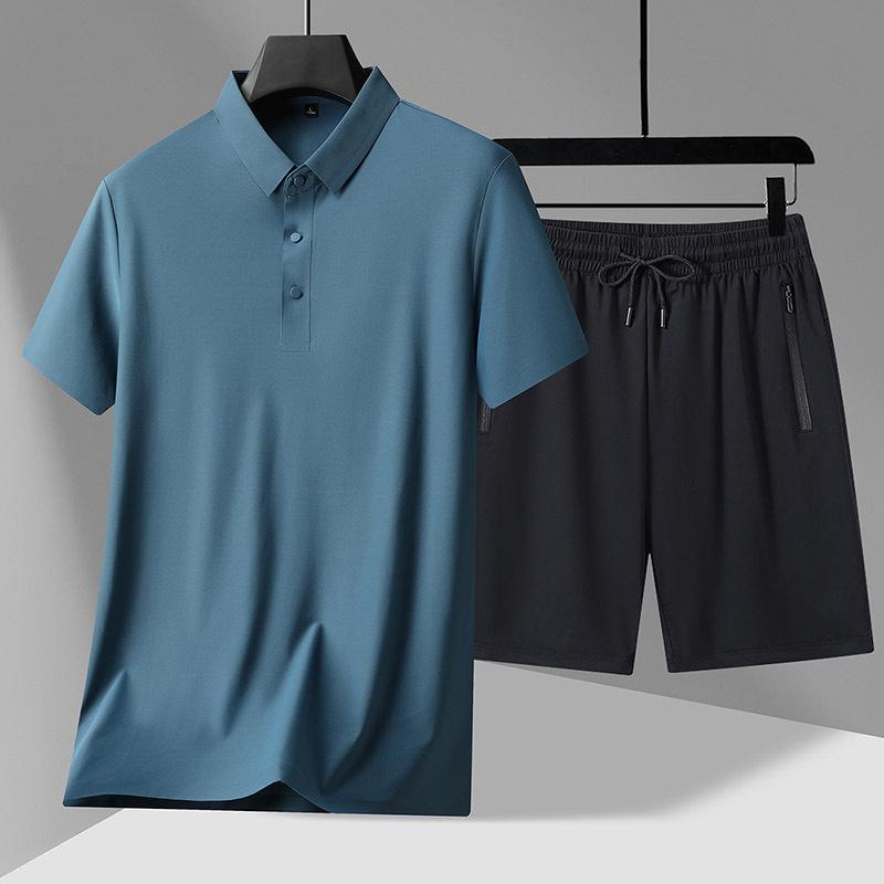 2026 New Summer Men's Polo and Five-Point Shorts Set for Middle-Aged & Elderly