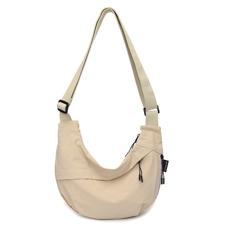 Simple Nylon Crossbody Bag With Inner Zipper Compartments For College Students