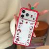 Cute IMD Red Apple 3D KT Phone Case For iPhone 17 Pro Max 16 15 14 Pro Max 13 Shockproof Bumper Protection Hard Back Cover Caps