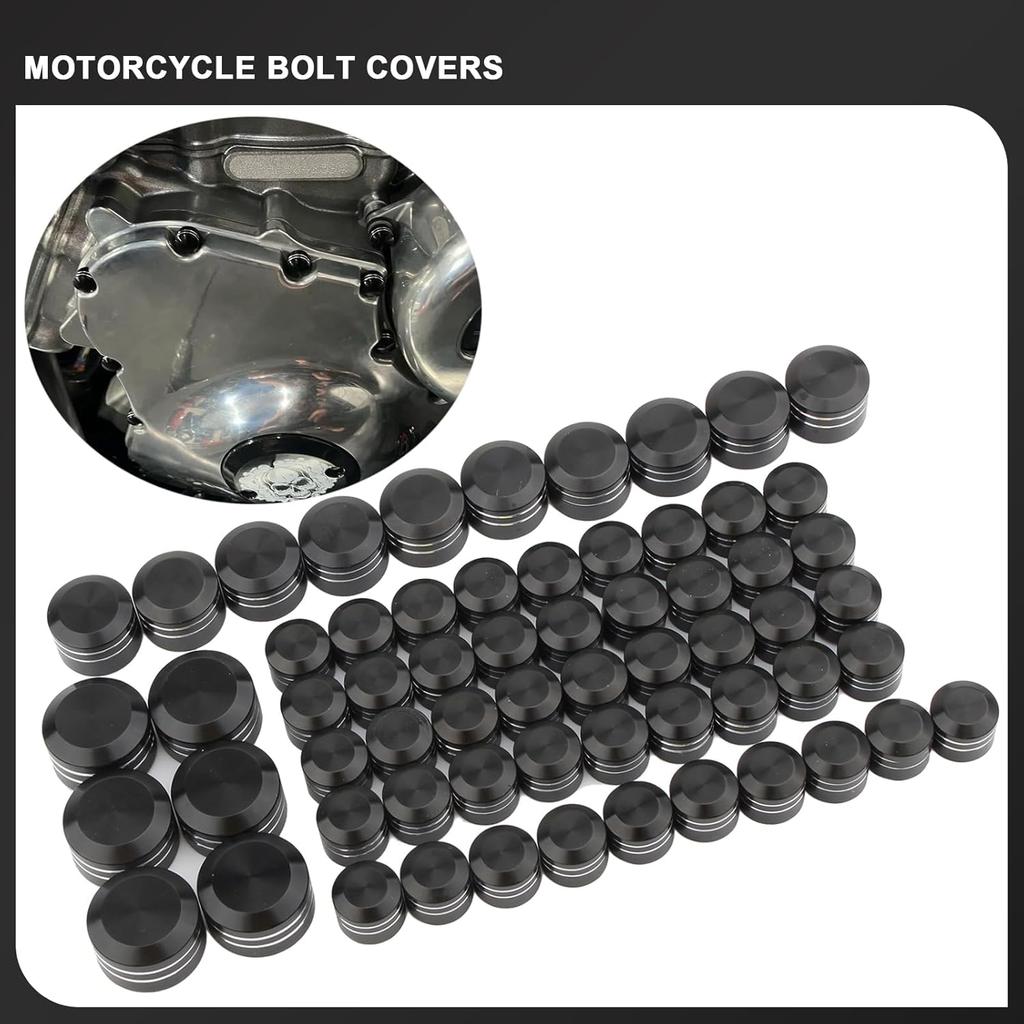 Motorcycle Bolt Covers Head Bolts Engine Toppers Caps Kit for Harley 2017-2025 Touring Road King Street Glide Electra Road Glides 2018-2025 Softail