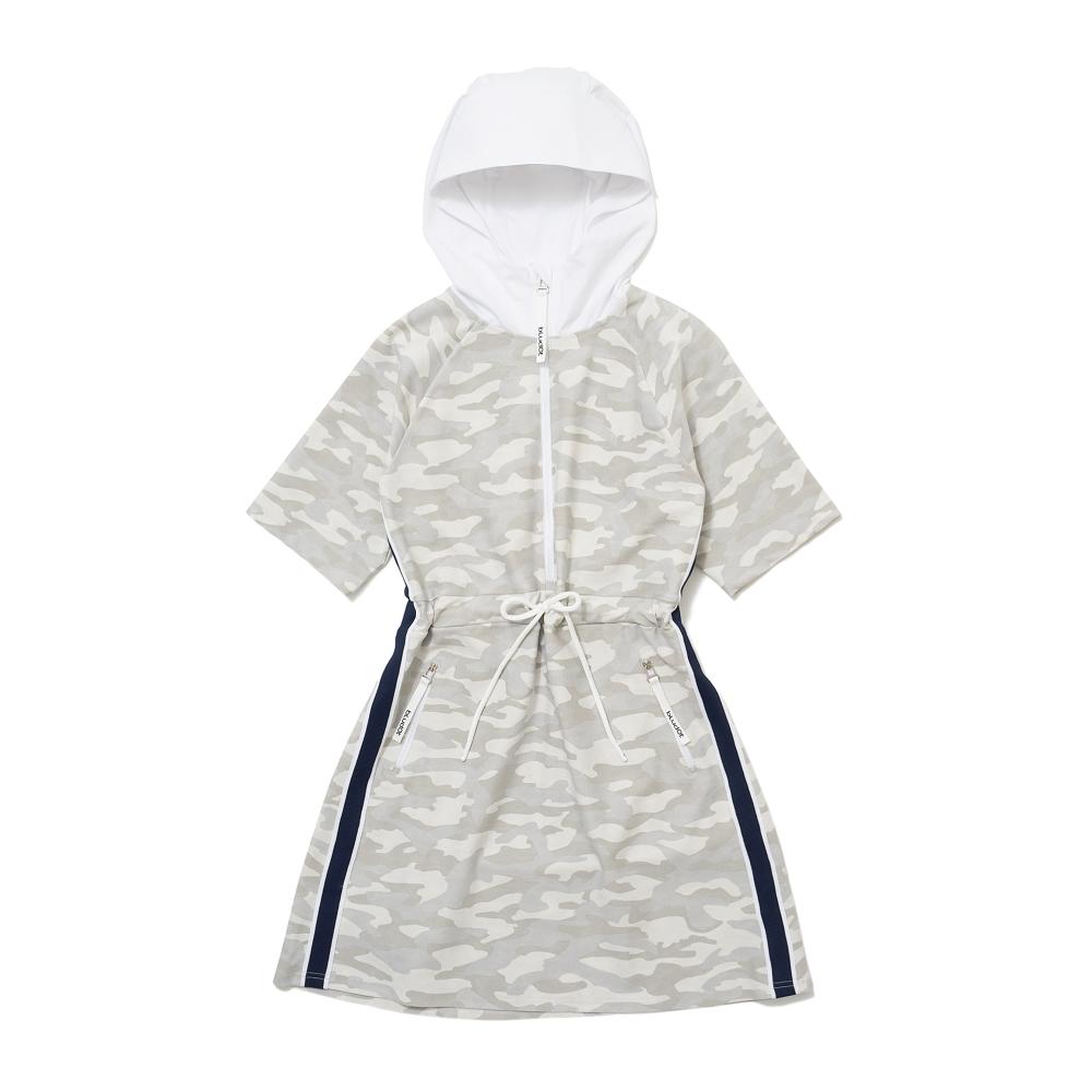 Blue Dot Hooded Short Sleeve Camo Dress_Lg