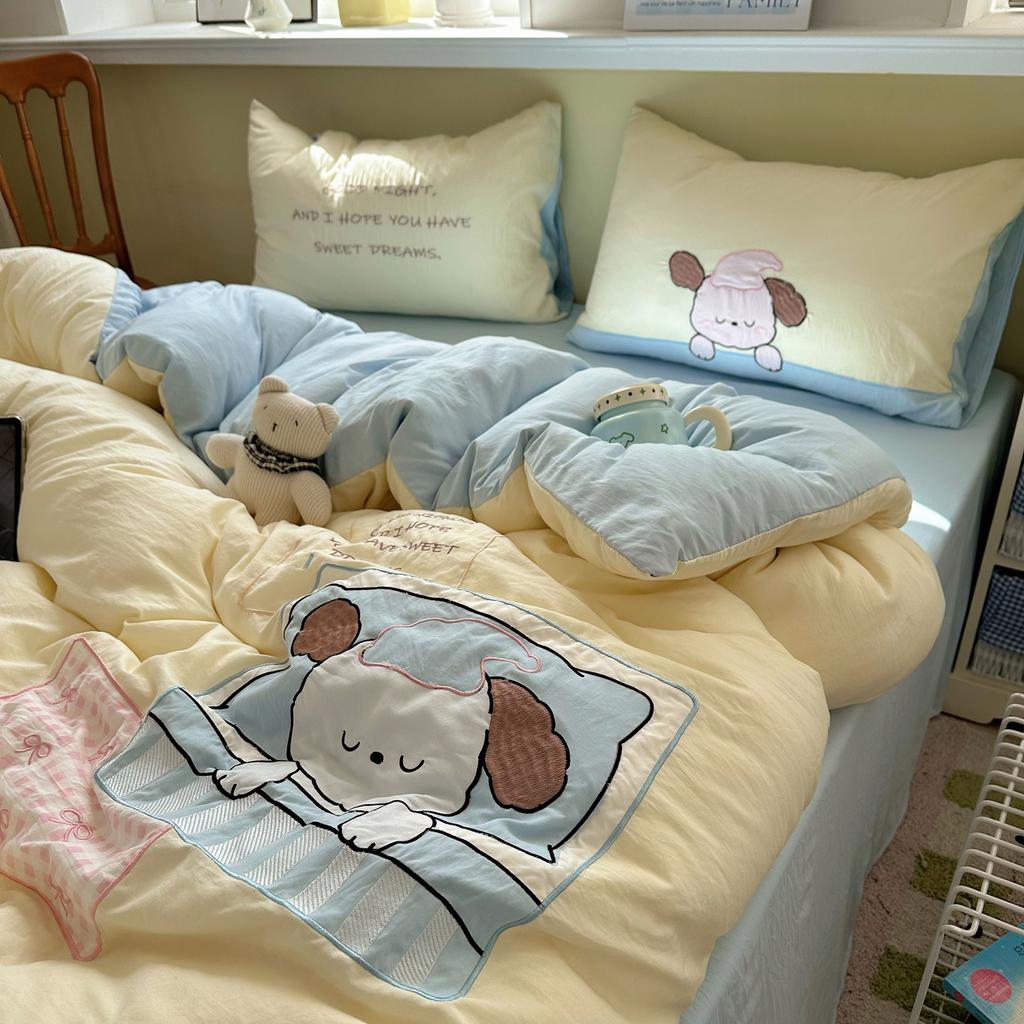 Washed Cotton Bed, Pure Cotton Quilt Cover, Quilt Cover, Student Dormitory Bed Sheet