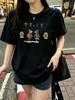 Unisexs Round Neck Short Sleeve Tee New Summer Arrival Cartoon Cat Dog Print Loose Versatile Casual Tops