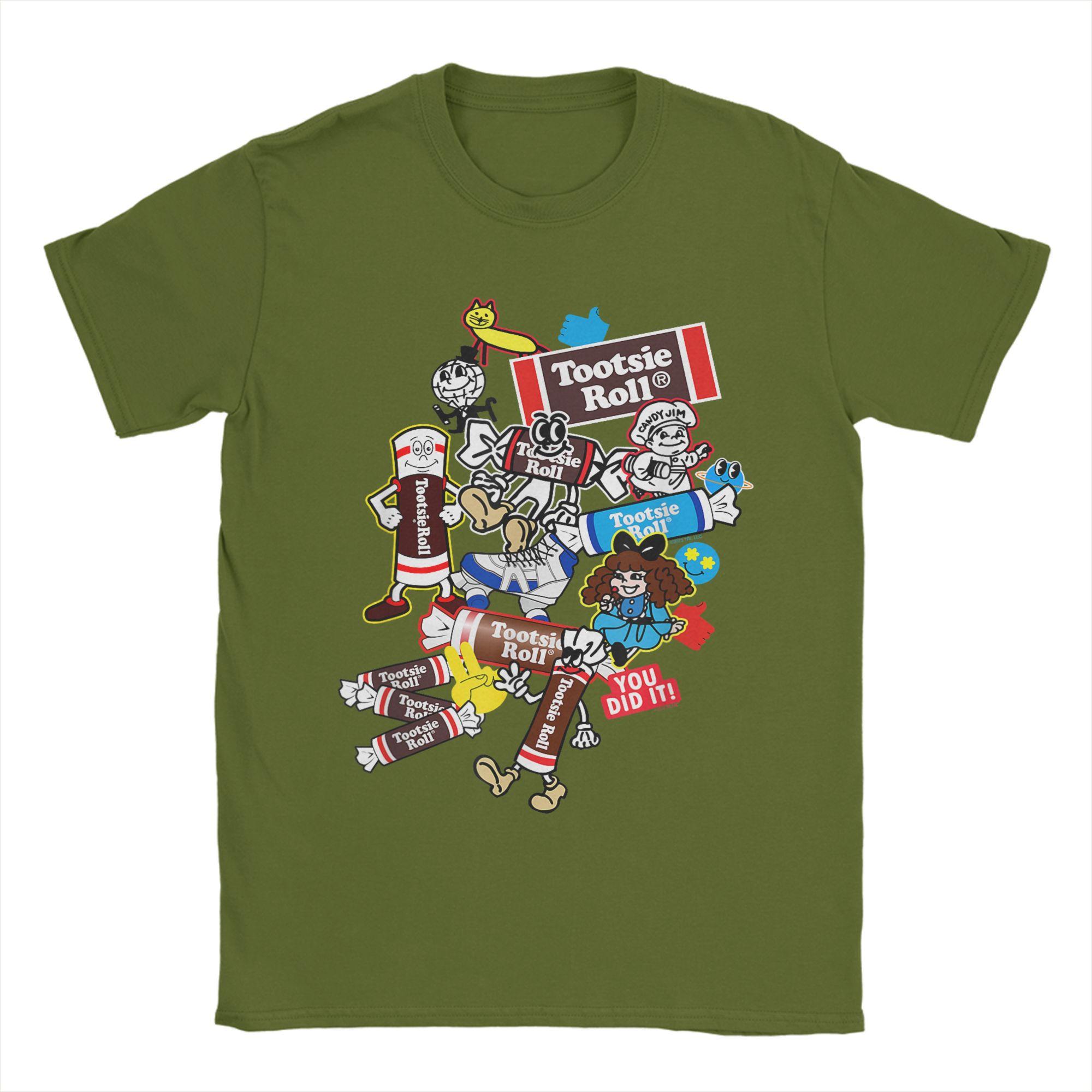 Tootsie Roll History of Tootsie Rolls Stickers Candy T Shirt Summer Cotton T-Shirts For Men s Casual Tshirt Short Sleeve Tops 4XL