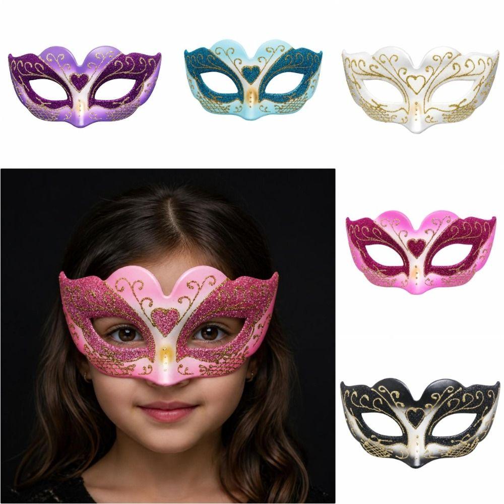 Half Face Kids Party Mask Multiple Colors Children Costume Mask Festive Half Face Mask Party