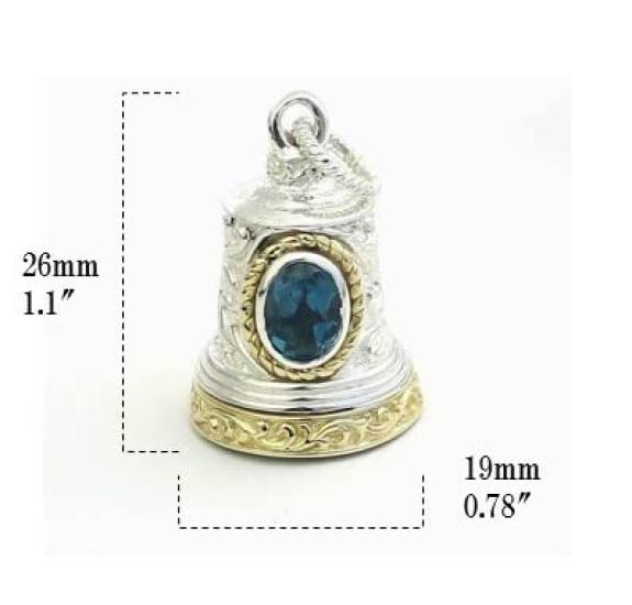 Gute Schwingungen London Blue Topaz Glockenanhänger