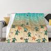 Seestern Strand Meer Flanell Überwurfdecke Meerestiere Decke King Queen Größe für Bett Sofa Couch Leicht Warm Super Weich