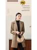 Women's Black Wool Coat - High-End, Thick, Mid-Length, Stylish for Autumn/Winter 2025