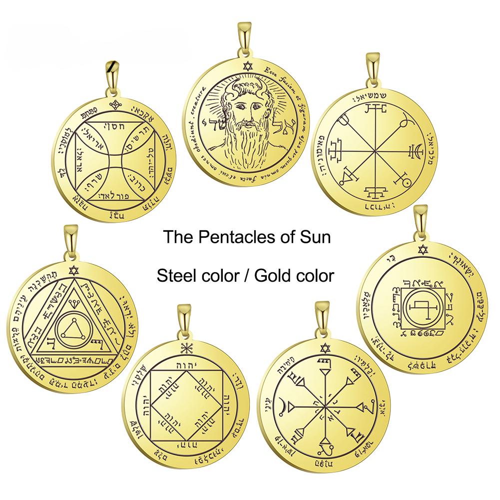 

Подвески Соломона Пентакль Солнца Амулет Кулон для ожерелий Ювелирные изделия из нержавеющей стали Аксессуары для талисманов