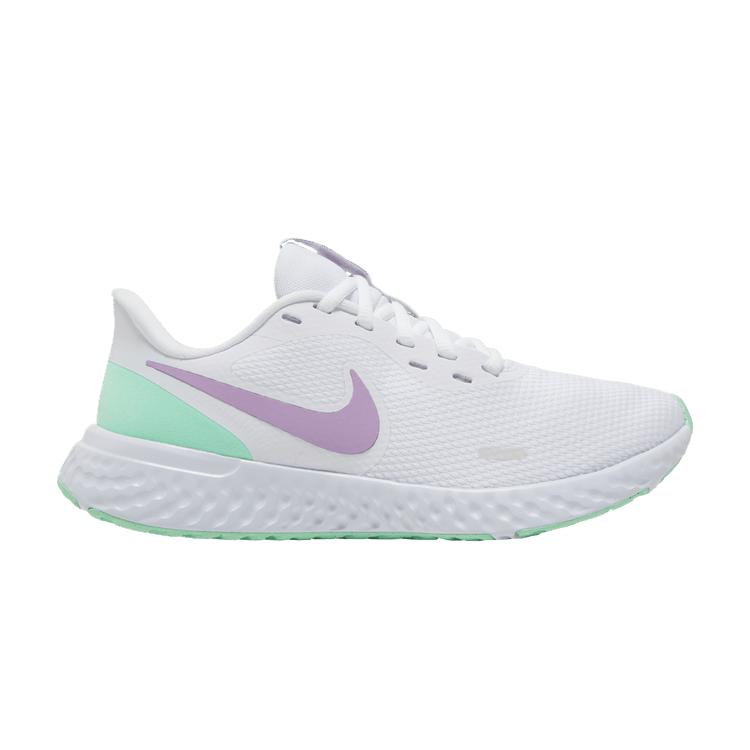 Nike Wmns Revolution 5 White Green Glow Violet 35.5