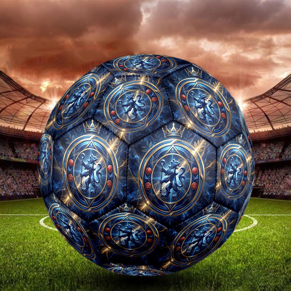 Chelsea Football Club Print Size 5 Soccer Ball, Standard Match Football for Sports Game and Team Practice, Ideal Gift for Soccer Fans