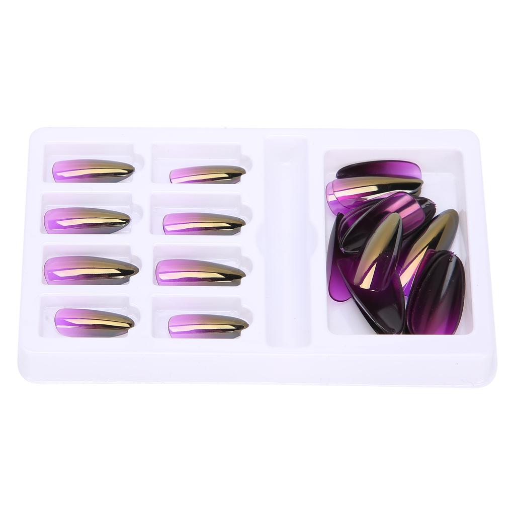 Set di Unghie Finte Appuntite Degradate Unghie Finte Full Cover Colorate con Lima per Unghie F745-14