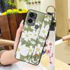 Oil Painting Phone Holder Phone Case For Oukitel C33 Back Cover Anti-dust Protective Anti-knock Lanyard Silicone Flower