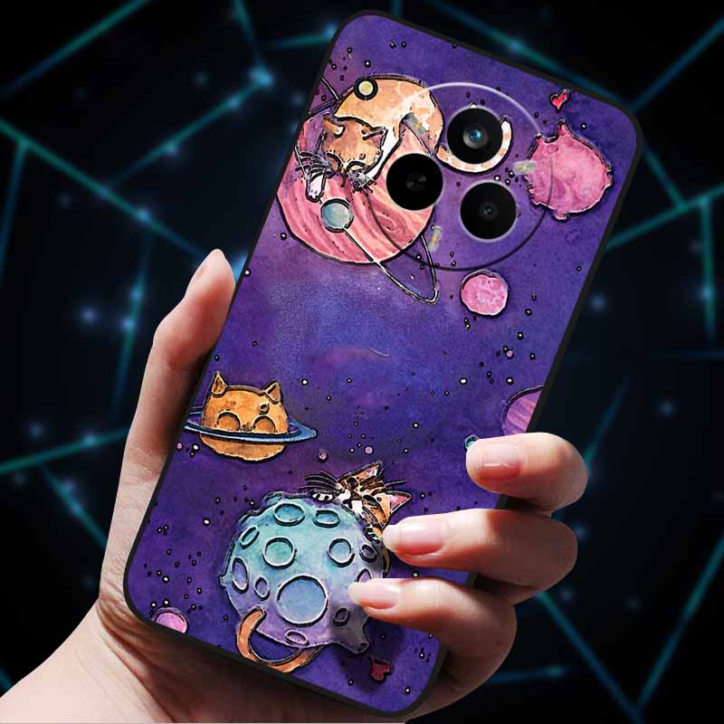 For Realme 14 Pro 5G Case 14Pro+ Soft Silicone Bumper 3D Flowers Emboss Phone Cases for Realme 14 Pro+ Plus Back Covers Shells