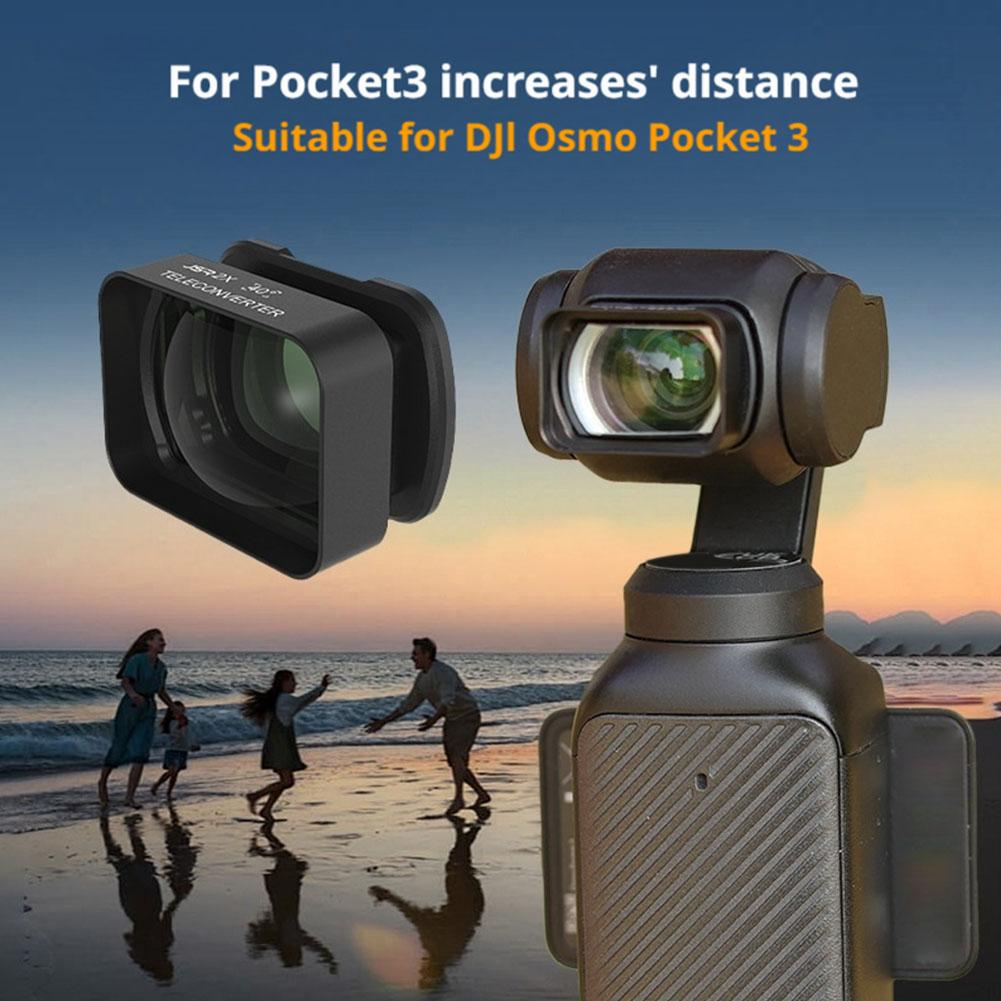 Magnetic Macro Lens 2x Teleconverter For Dji Osmo Pocket Camera 3 Multiplier Macro Lens Handheld Gimbal Lens Accessories V9p1
