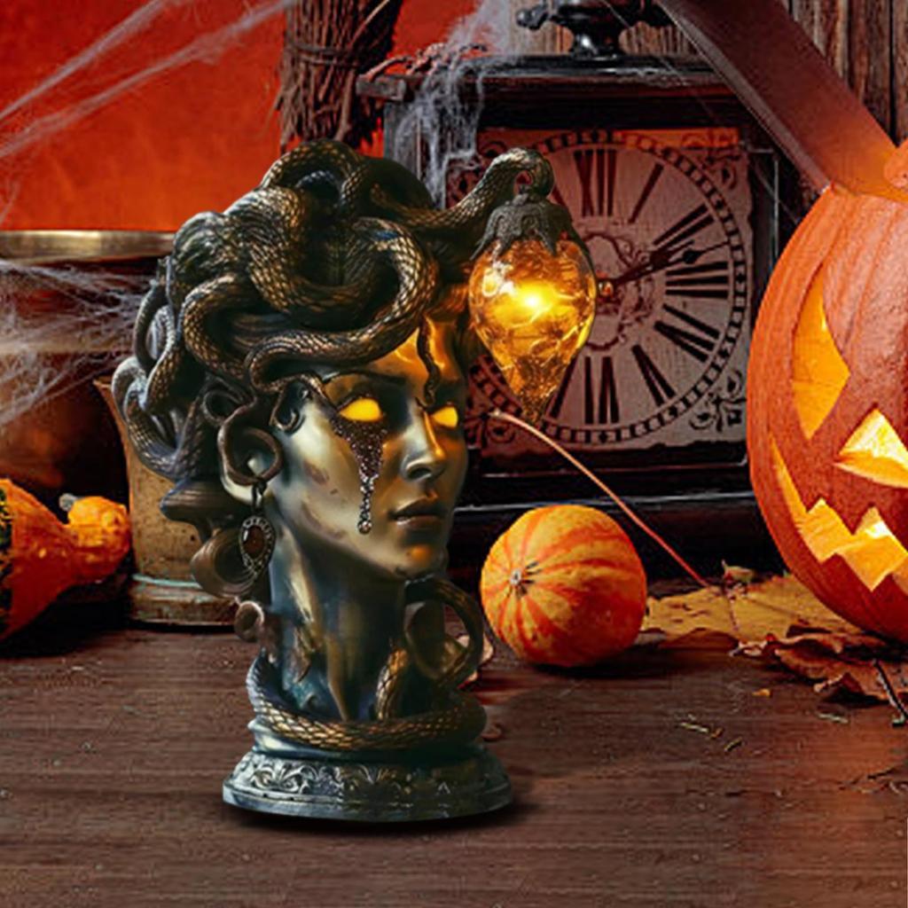 Table Lamp Lamp for Table Resin Figurines Decoration Lighting Collectible for Kitchen Christmas Living Room Home Halloween Desk