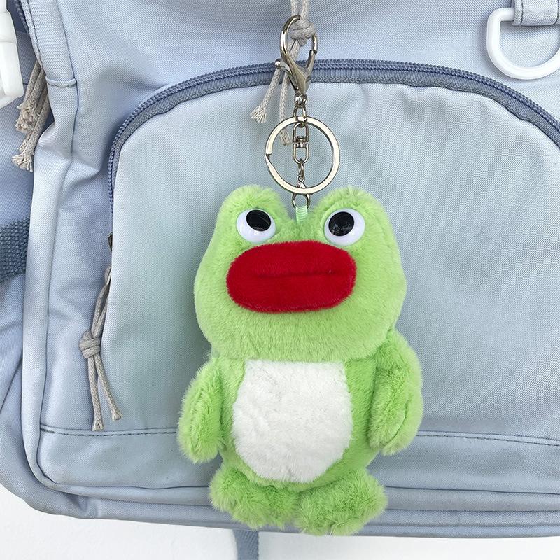 Ins Cute Cute Frog Cartoon Doll Wedding Throw Student Couple Schoolbag Keychain Plush Doll Pendant